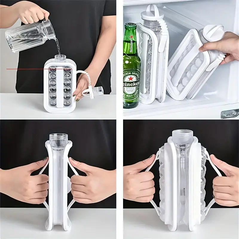 2-in-1 Portable Ice Ball Maker Kettle With 17 Grids Flat Body Lid Cooling Ice Pop/Cube Molds Ebay Online