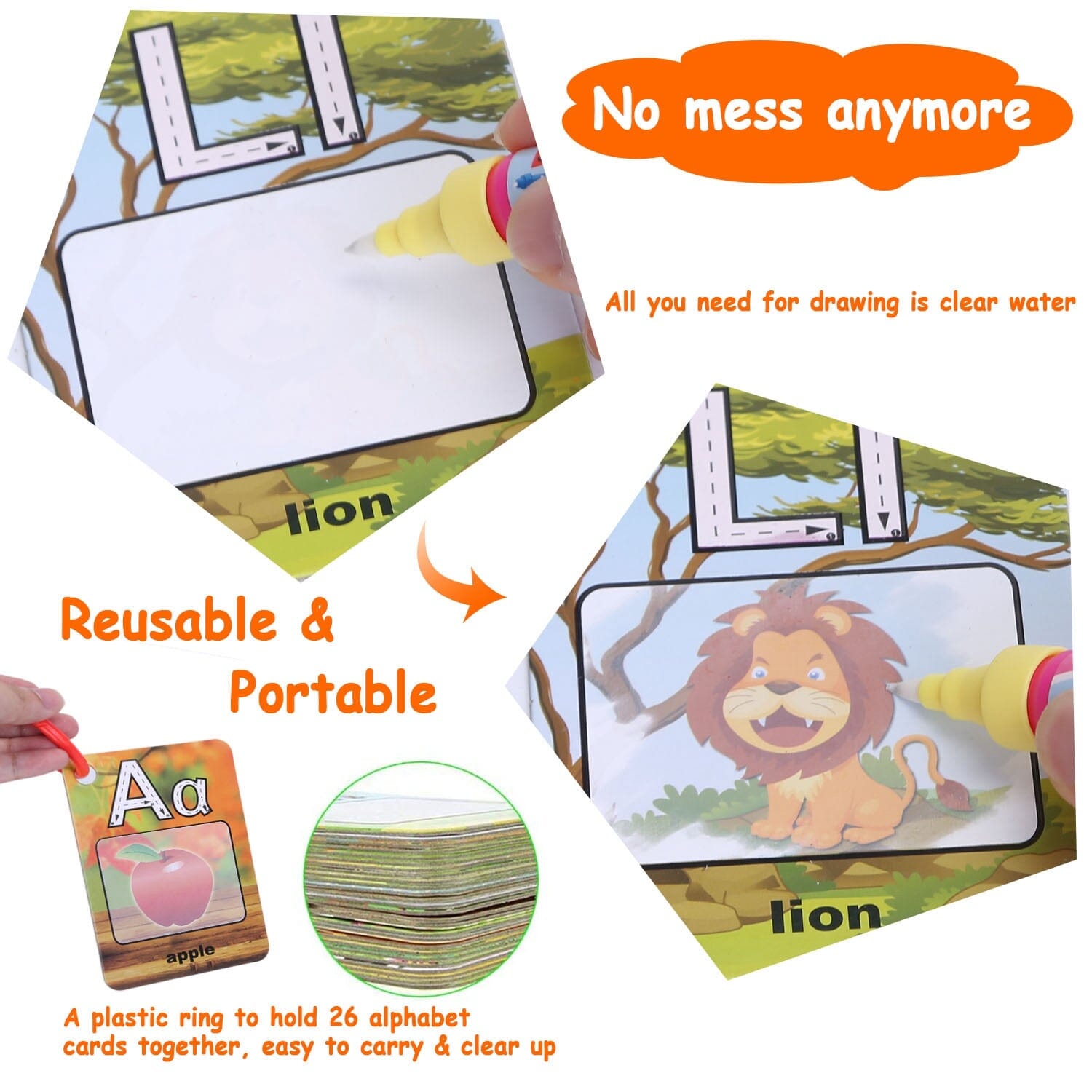 Alphabet Water Coloring Cards with 2 Magic Water Pens Buy Cheap Manchester Great Sale