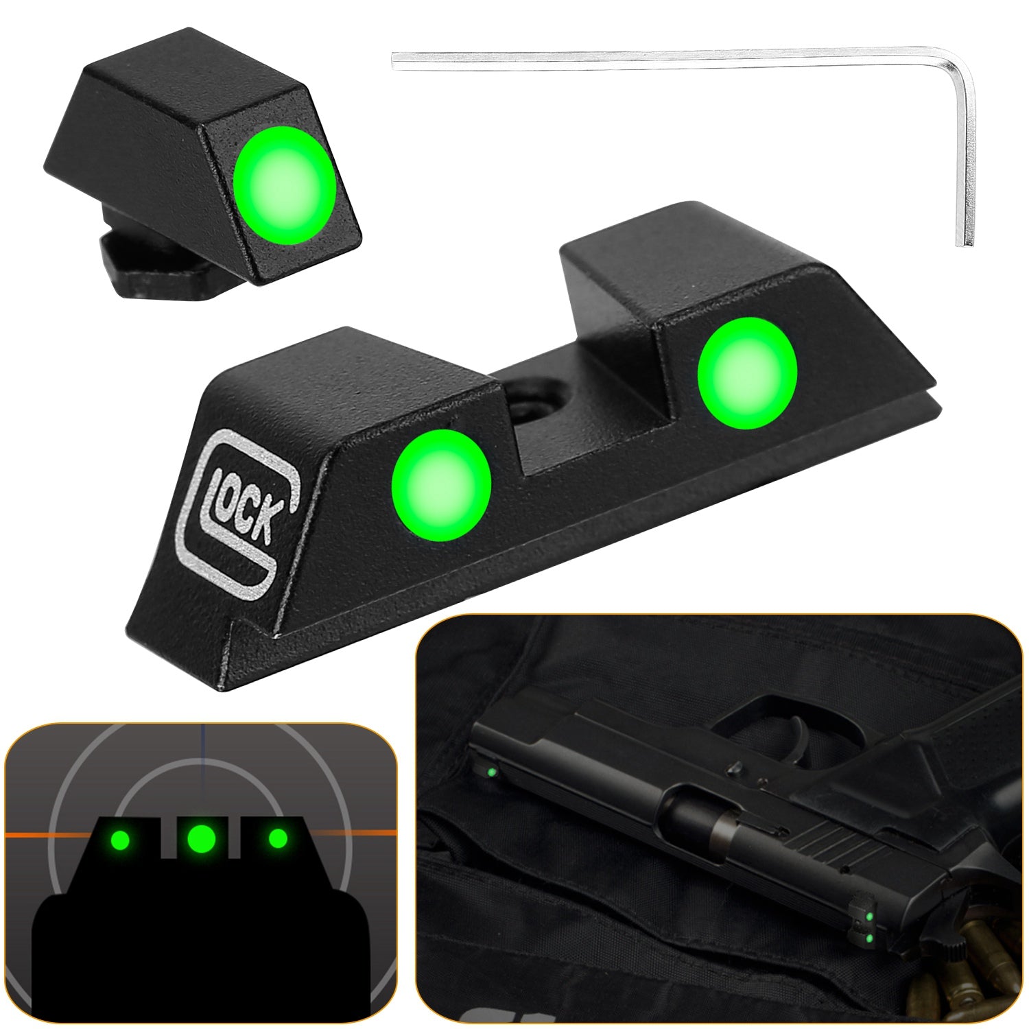 3-Dot Green Gun Night Sight Set Great Deals Sale Online