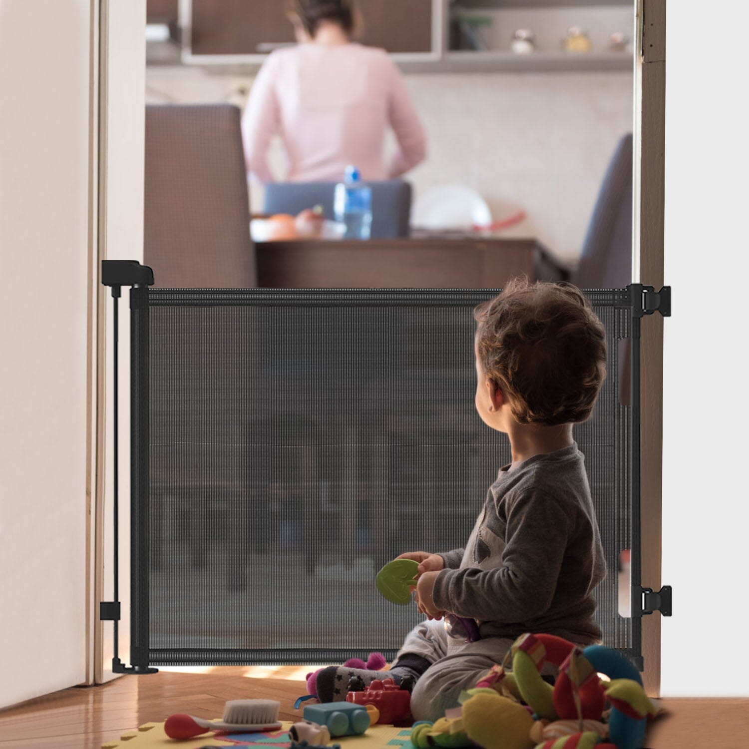 Extra Wide Child Safety Gate Retractable Door Cheap Sale Geniue Stockist