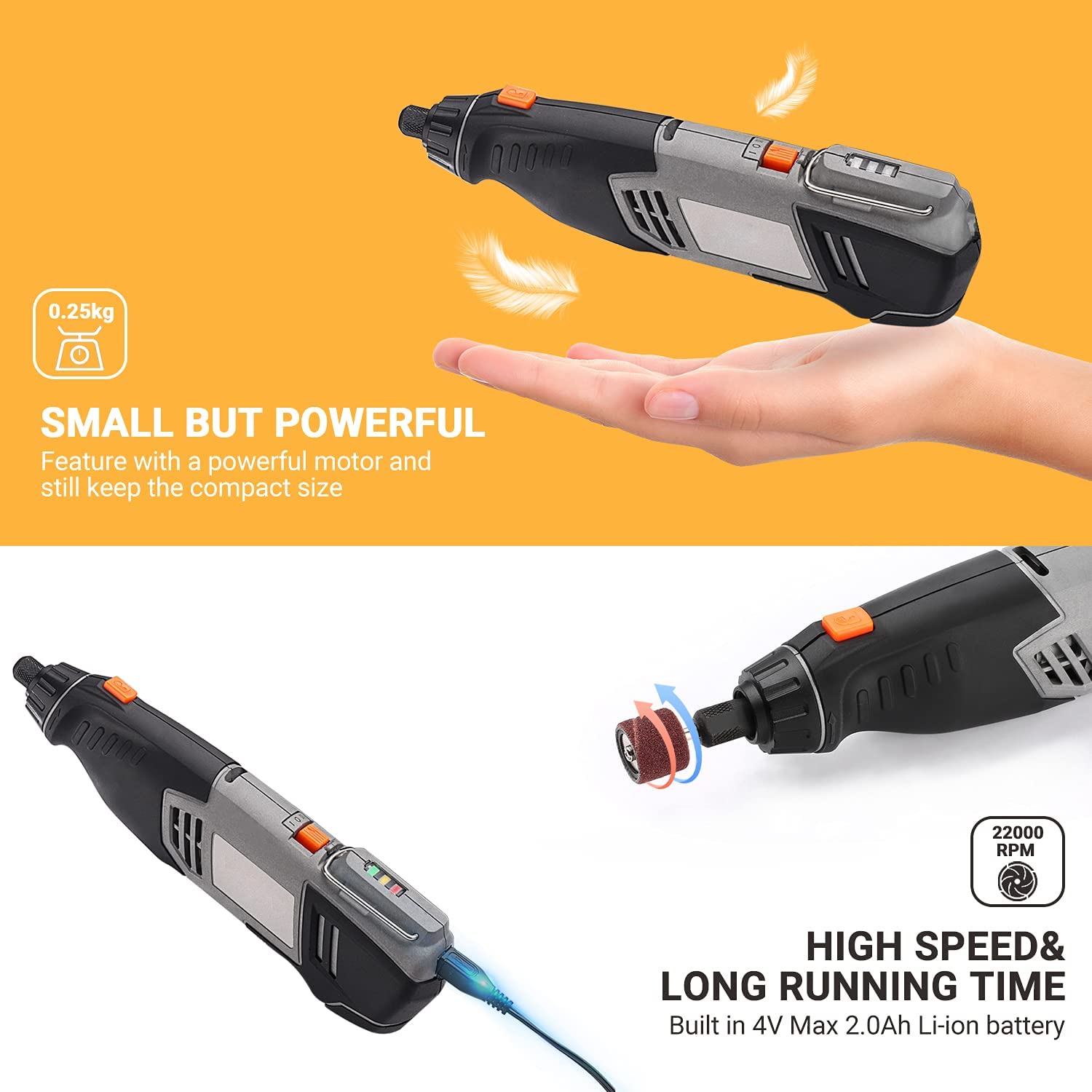 Cordless Rotary Tool 4V Power Portable Size with Versatile Accessories With Paypal For Sale