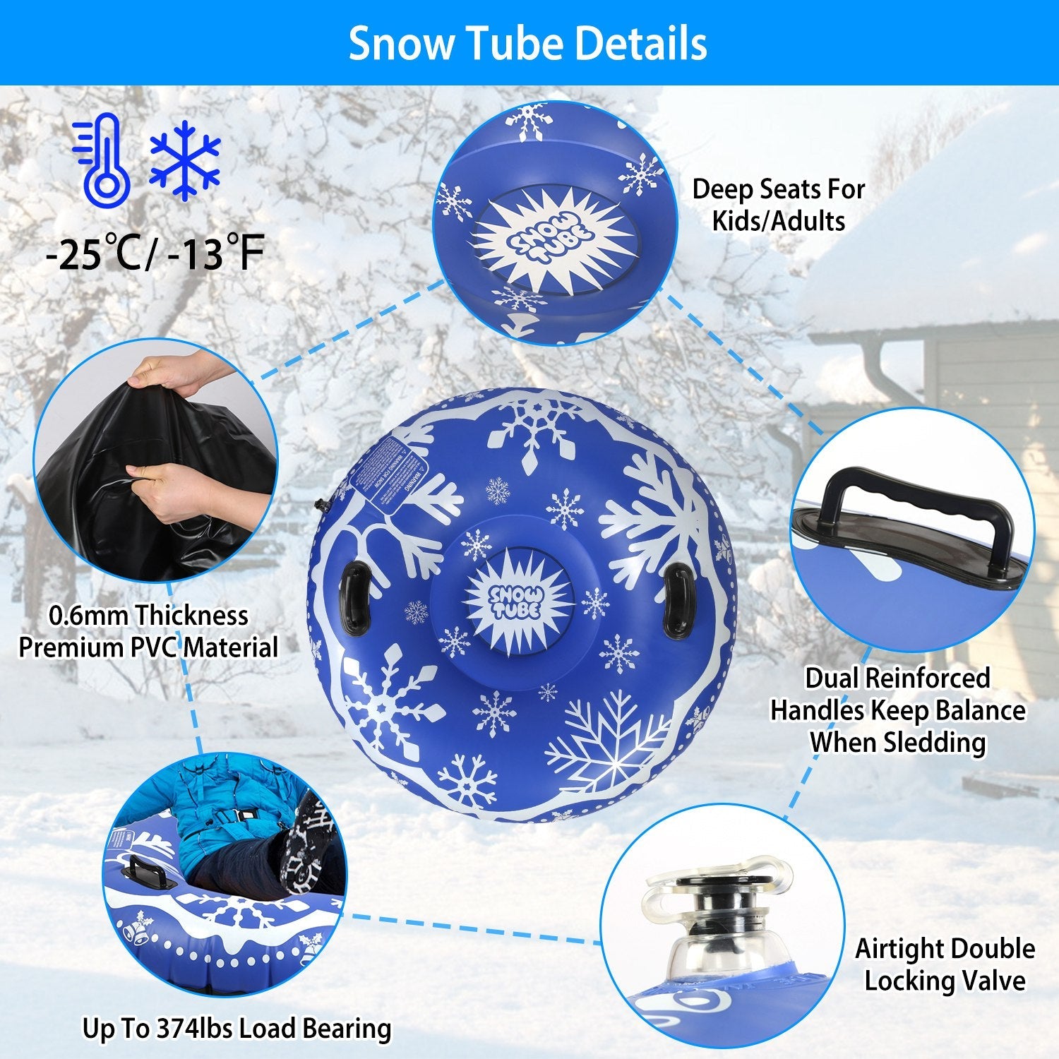 47-Inch Inflatable Snow Tube Cheap Nicekicks