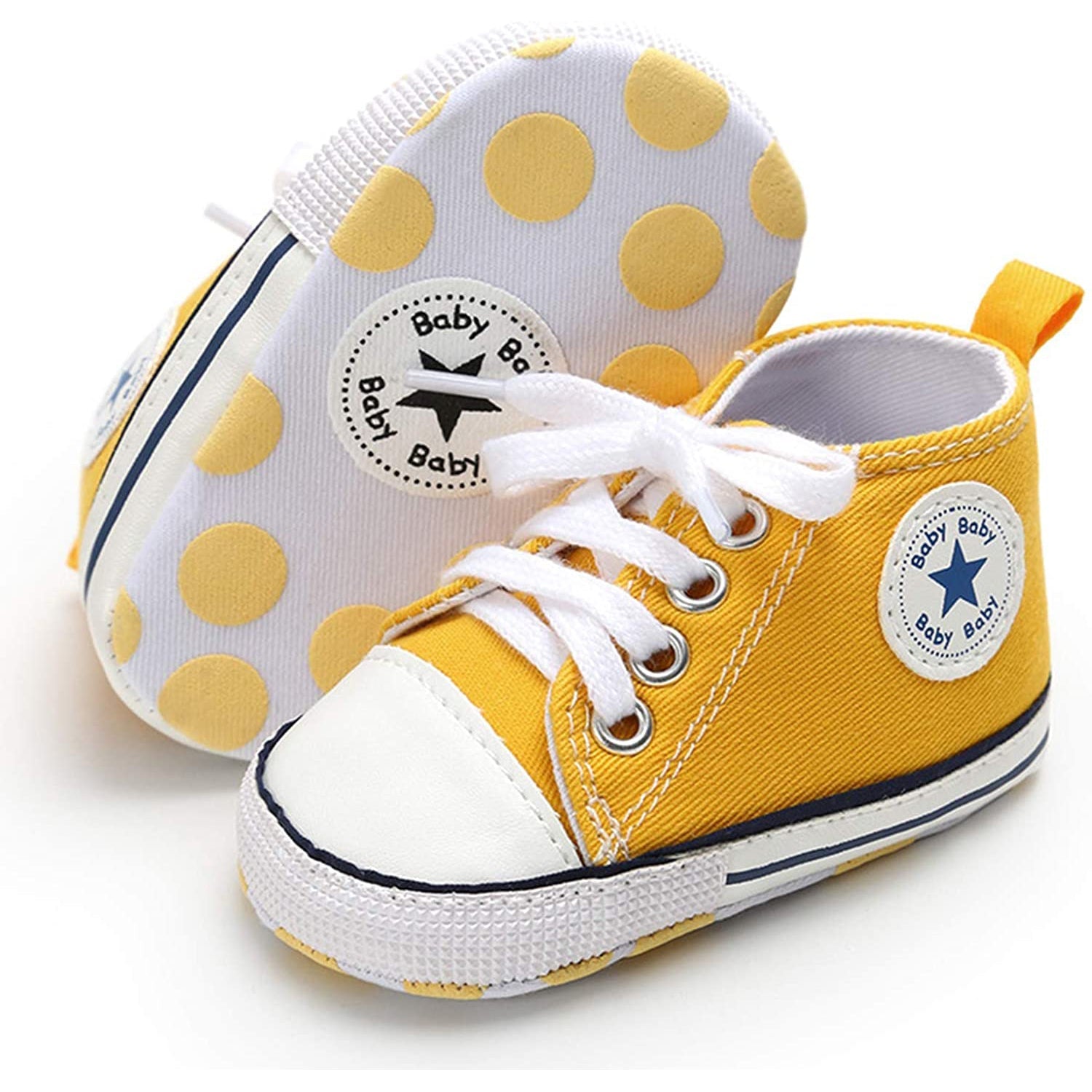 Unisex High Top Sneaker Soft Anti-Slip Sole Newborn Infant Denim Shoes Visit