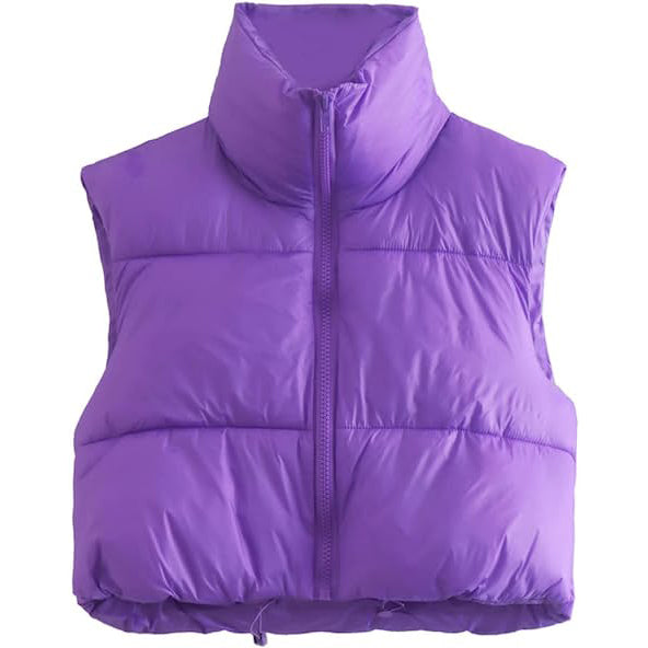 Women's Winter Crop Vest Lightweight Sleeveless Warm Outerwear Puffer Vest Padded Gilet Buy Cheap Manchester