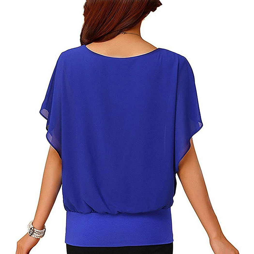 Women's Loose Casual Short Sleeve Chiffon Top T-Shirt Blouse Clearance Buy