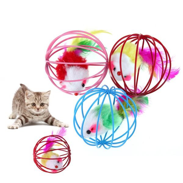 5-Pack: Pet Cat Kitten Playing Mouse Ball Cage Fashion Style For Sale