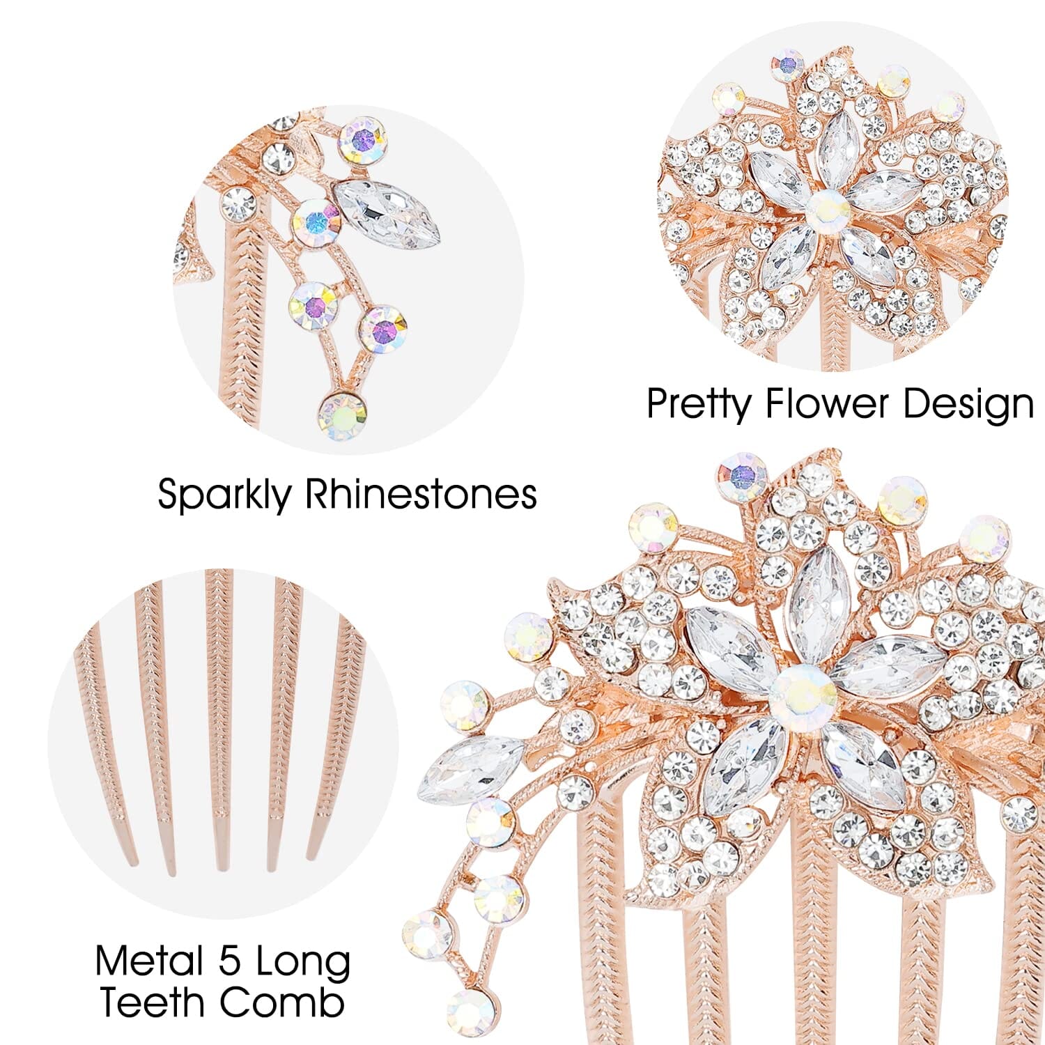 6-Pieces: Rhinestone Encrusted Hairpin Barrette Accessory Store Cheap Online