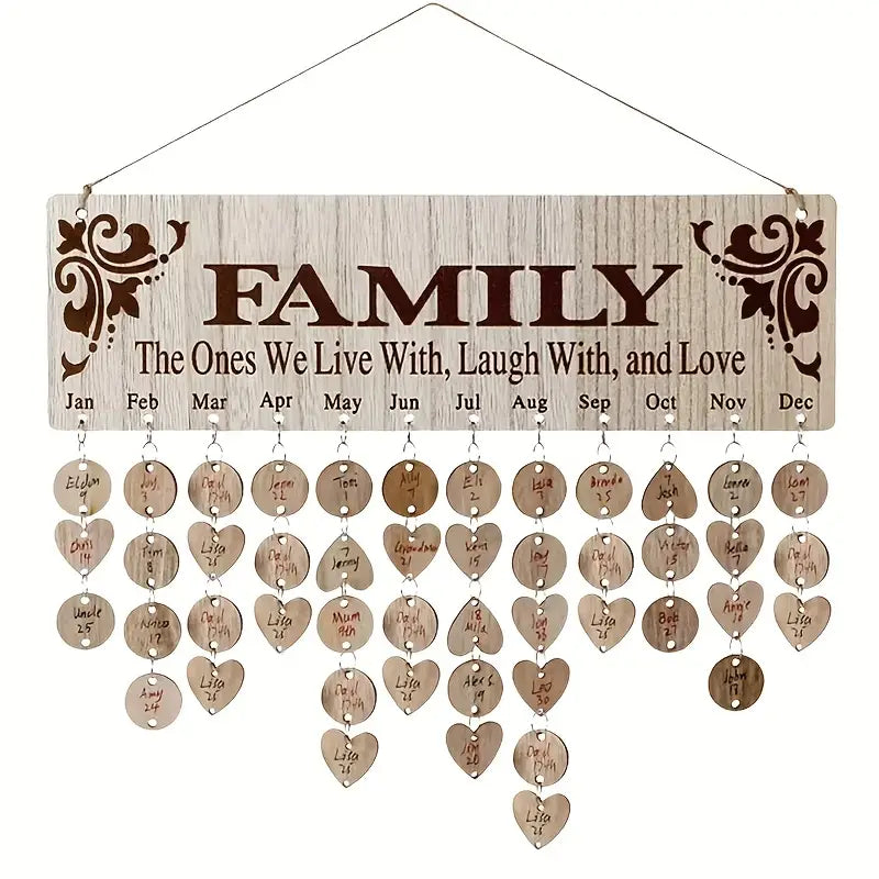 DIY Wooden Family Birthday Board Hanging Sign Pendant Recommend Cheap Online