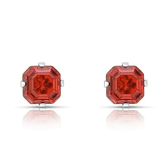 1.3 Carat Cz Asscher-Cut Sterling Silver Stud Earrings Sale Big Discount