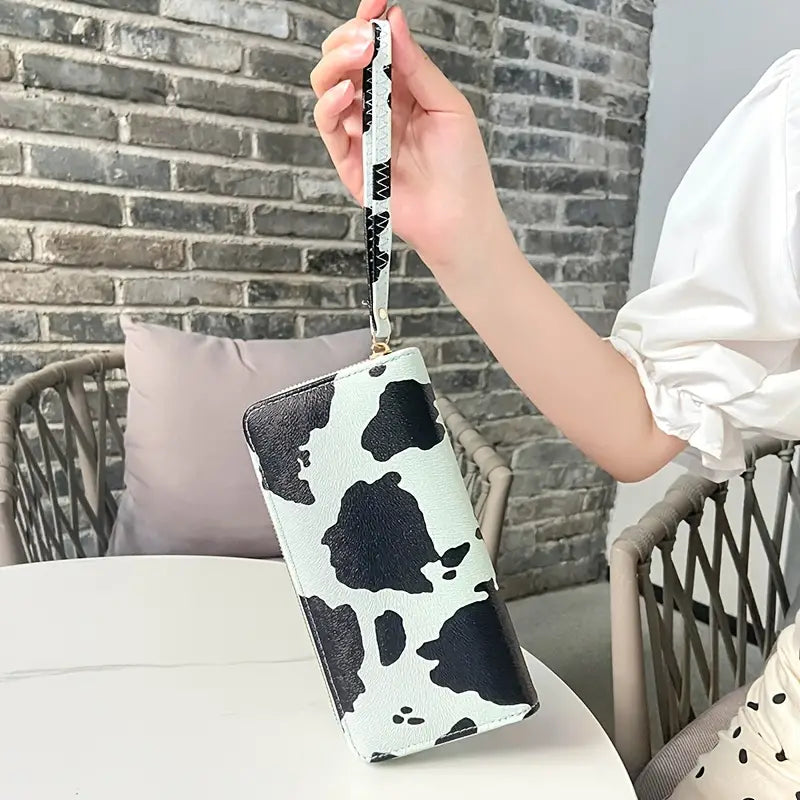 Women's Cute Versatile Faux Leather Cow Print Long Wallet Largest Supplier For Sale