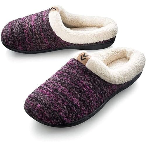 Roxoni Womens Knitted Fleece Lined Clog Slippers Warm House Shoe Shipping Outlet Store Online