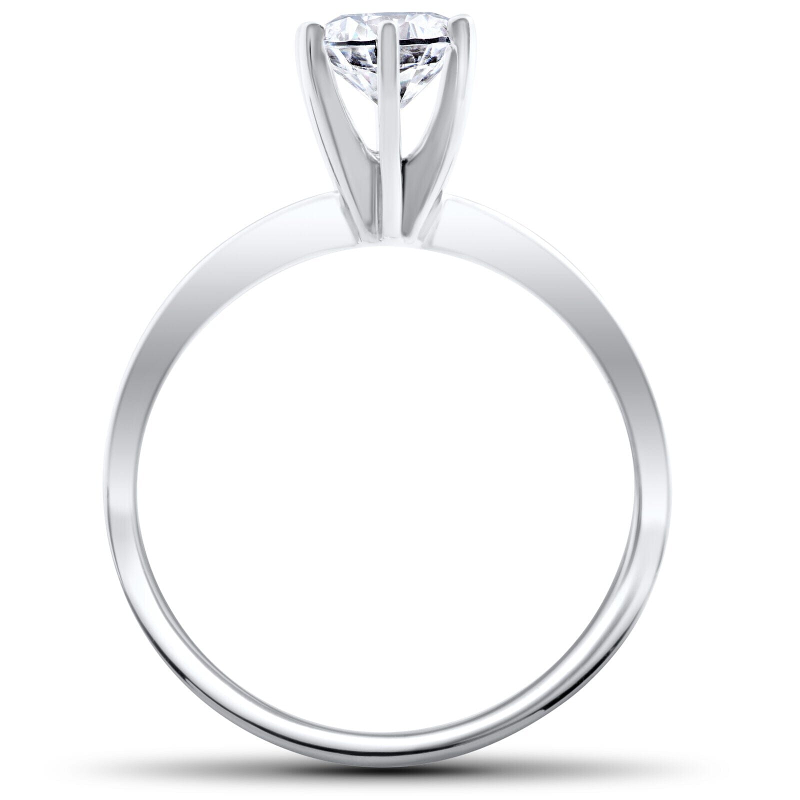 Solitaire Diamond Engagement Ring 1/4ct 14k White Gold Round Brilliant Cut Clearance Nicekicks