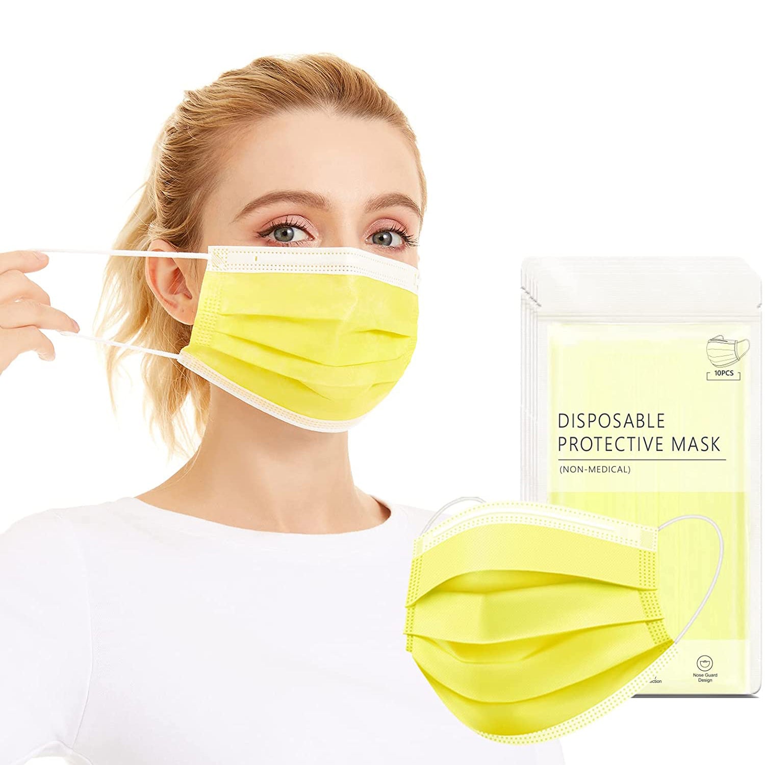 3-Ply Non-Woven Cup Dust Disposable Face Masks with Elastic Earloop Free Shipping Original