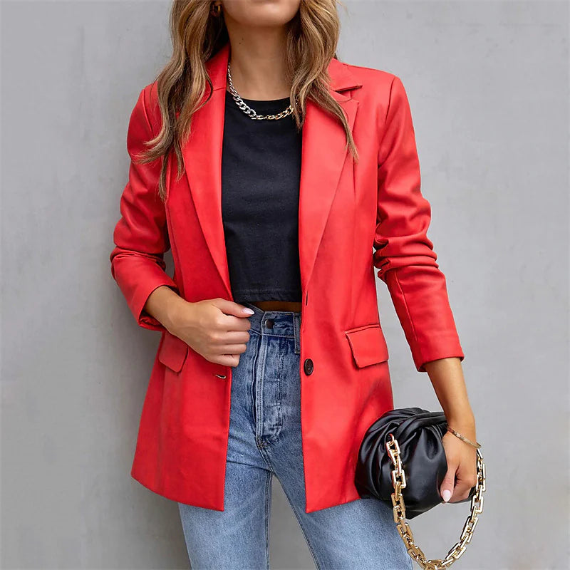 Women's Blazer Warm Breathable Outdoor Office Street Pocket Single Breasted Turndown Outlet 2025 New