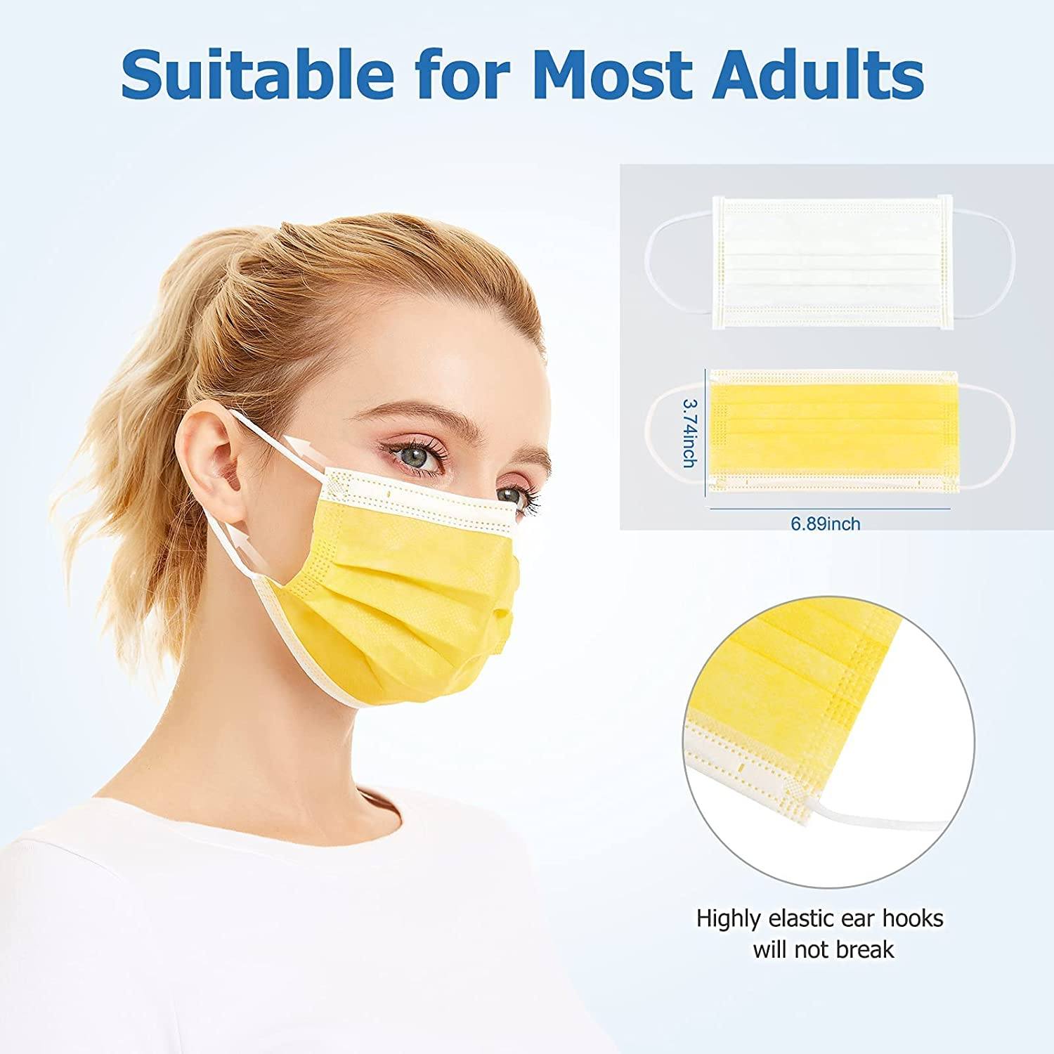 3-Ply Non-Woven Cup Dust Disposable Face Masks with Elastic Earloop Free Shipping Original