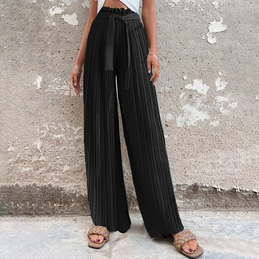 Women's High-Waisted Straight-Leg Strappy Pants Cheap Sale 2025 Unisex