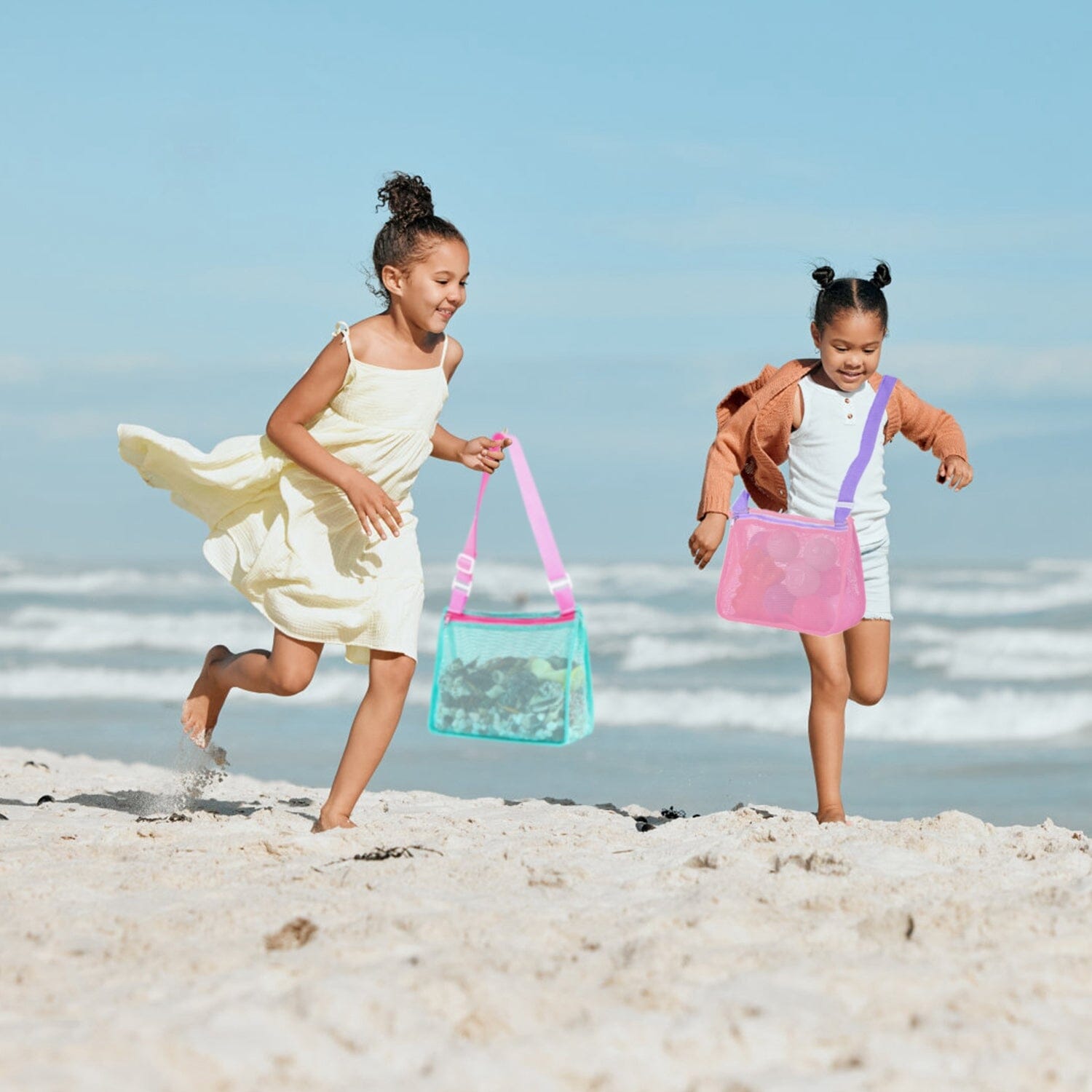 3-Pieces: Beach Mesh Bags Seashell Sand Tote Bag Cheapest Pice For Sale