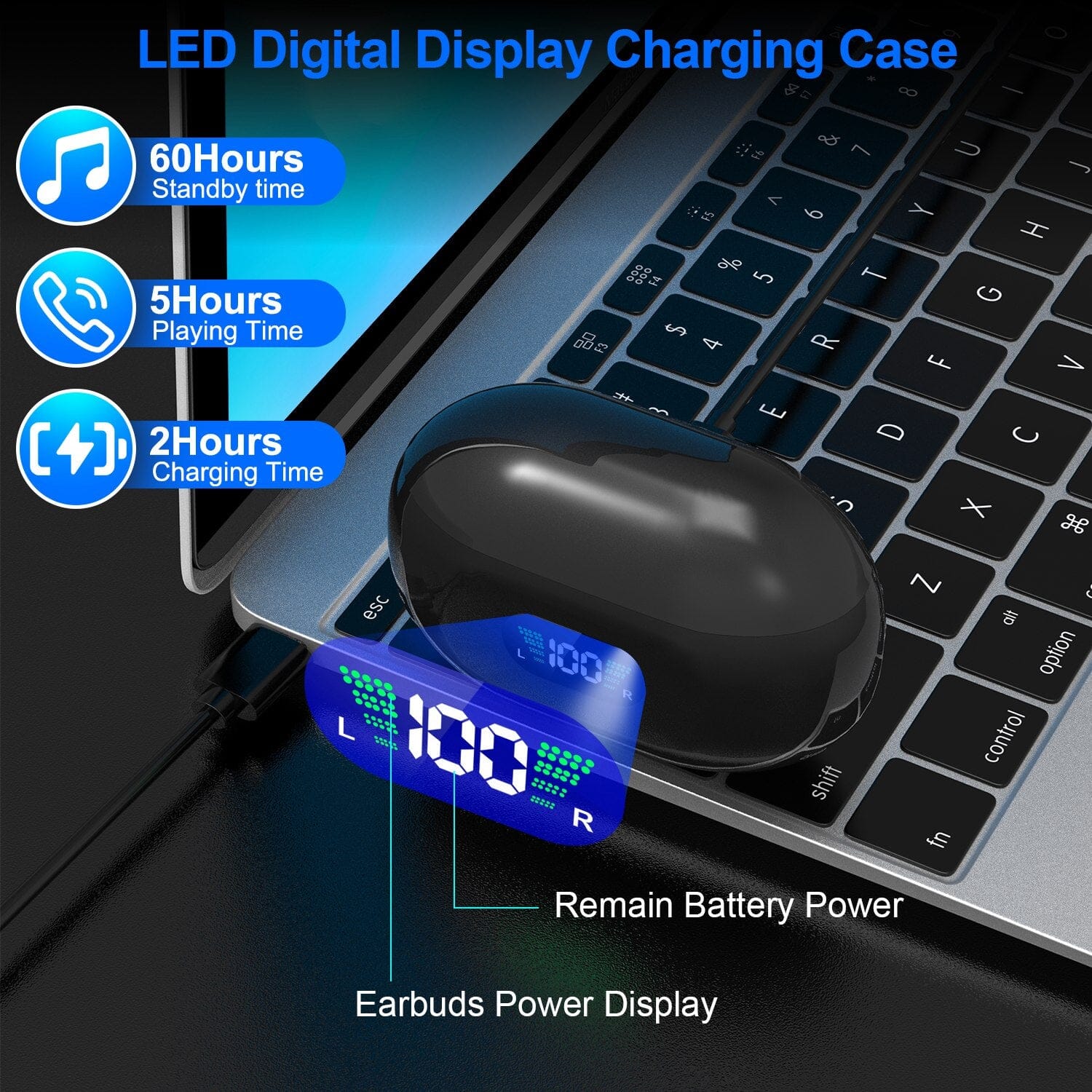 Wireless v5.3 Earbuds Clip-on Open TWS Earphones with Built-in Mic LED Charging Display Case Official Site Sale Online