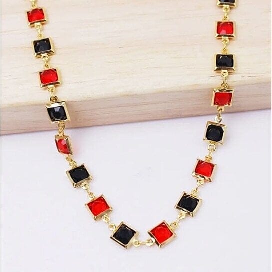 Red And Crystal Square Ankle Bracelet In China Cheap Pice