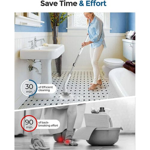 Homitt Cordless Electric Spin Scrubber with 4 Brush Heads & Extension Arm Deals Online