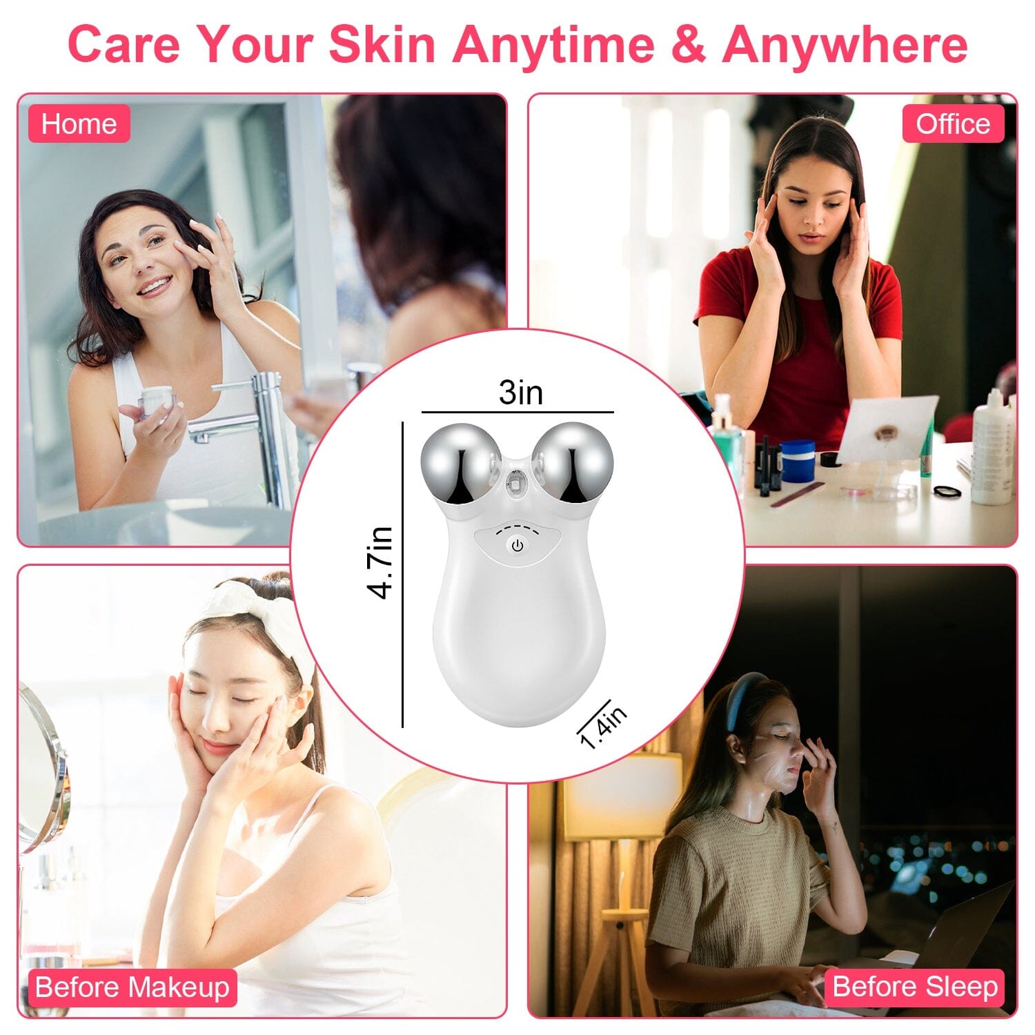 Micro-Current Face Massager Rechargeable Roller with 5 Gears Marketable