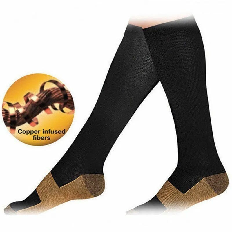 Copper Compression Socks 20-30mmHg Graduated Support L/XL for Men and Women Free Shipping With Credit Card