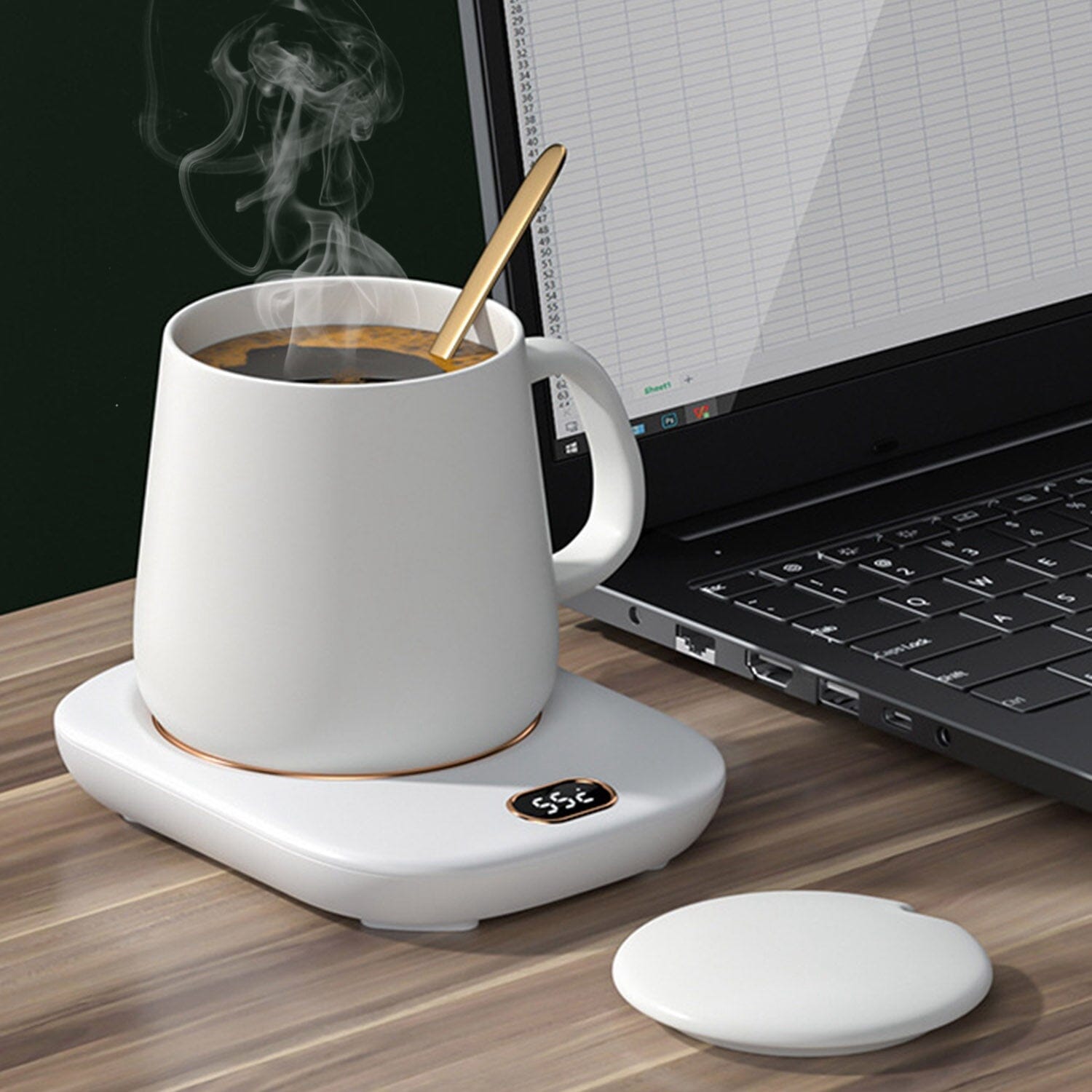 Auto Shut Off USB Coffee Mug Heating Plate with 3 Temperature Setting Outlet Choice