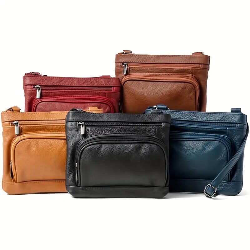 Multi-Pocket Wide Crossbody Wide Leather Bag Clearance Wholesale Pice