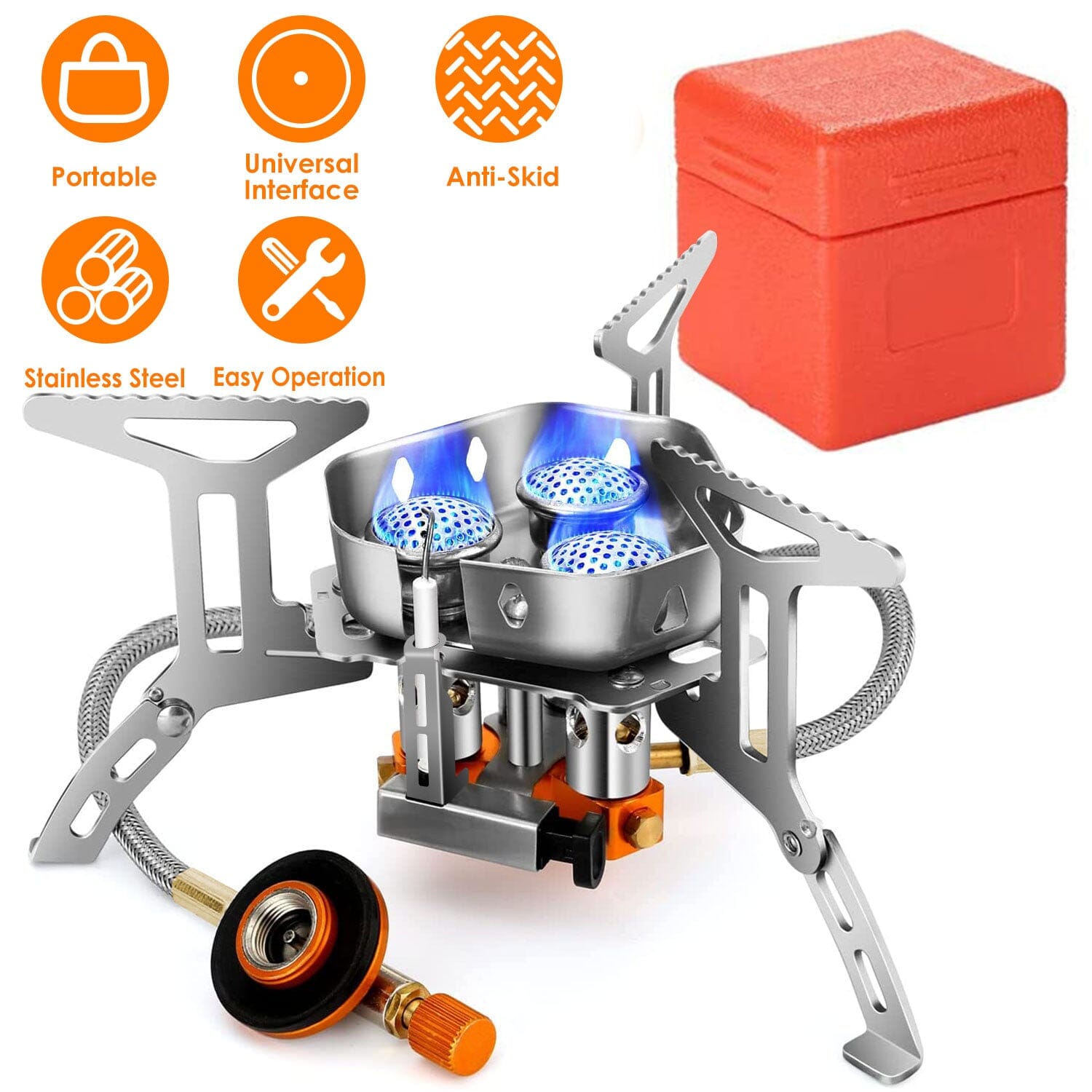 4000W Portable Camping Stove Foldable Powerful Gas Stove Backpacking Burner Safe Shopping Cheap Online