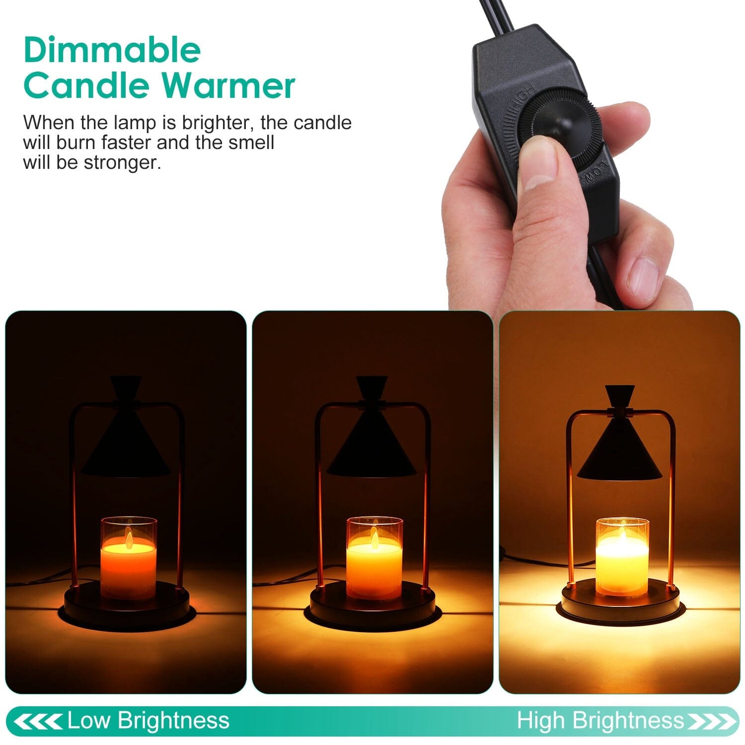 Electric Wax Melt Warmer Lamp Dimmable with 2 GU10 Bulbs Discount Shop Offer