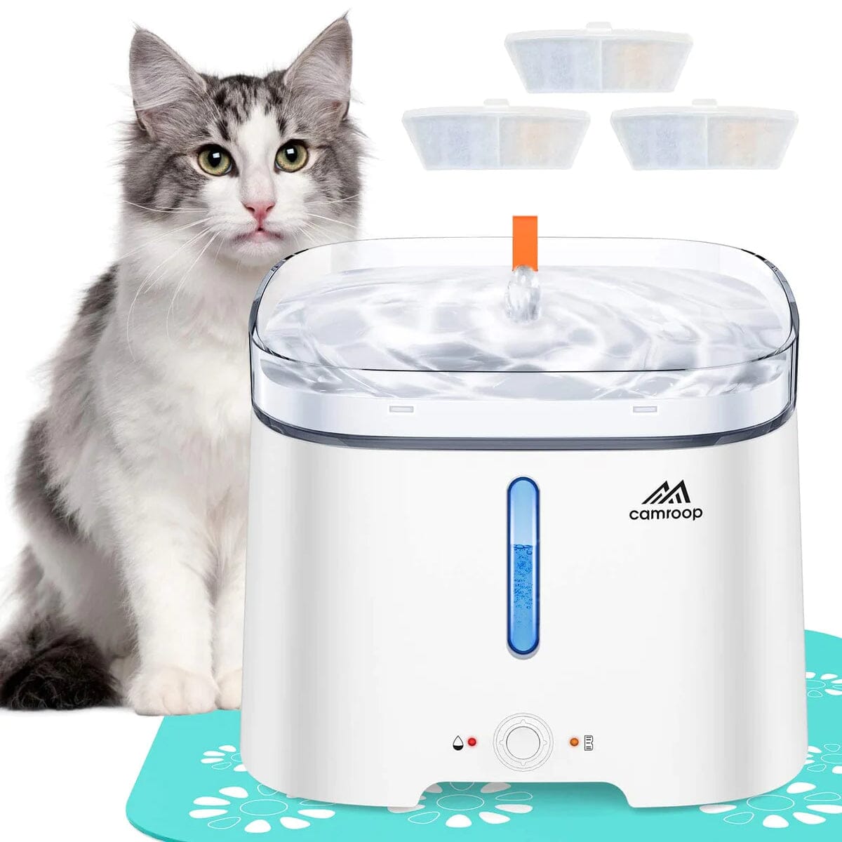 CAMROOP Automatic Pet Water Dispenser with Indicator and Silicone Mat How Much