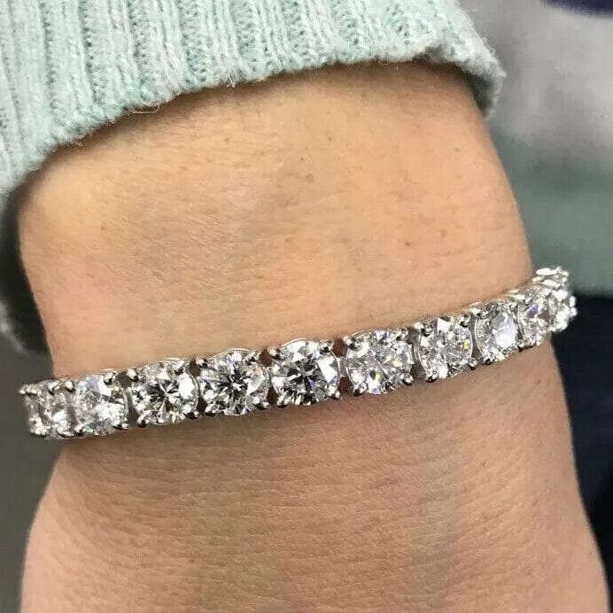 20 Ct Lab Grown Diamond Tennis Bracelet 14k White Gold 7 Countdown Package