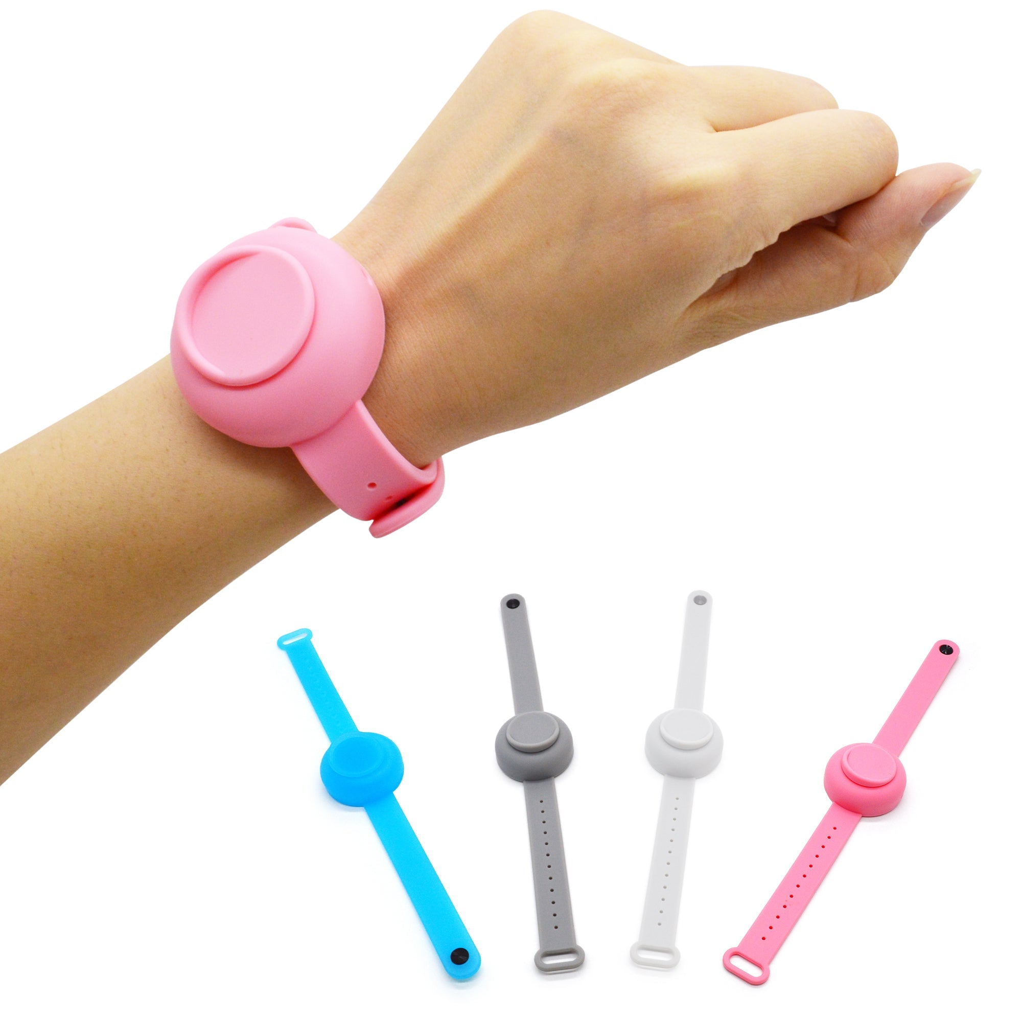 5-Pack: Assorted Colors Hand Sanitizer Silicone Refillable Wristband Pay With Paypal