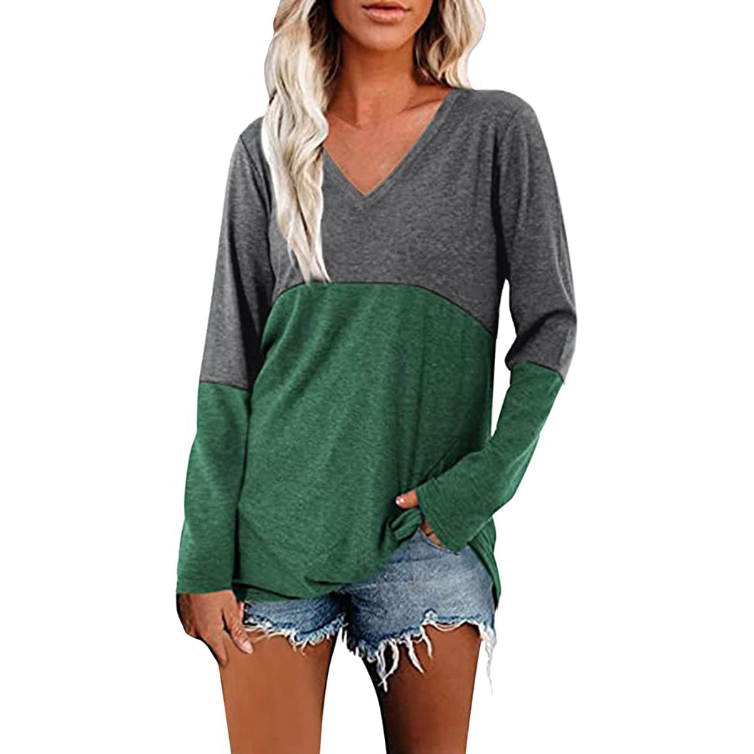 Women's Long Sleeve V Neck Loose Basic Shirt Buy Authentic Online