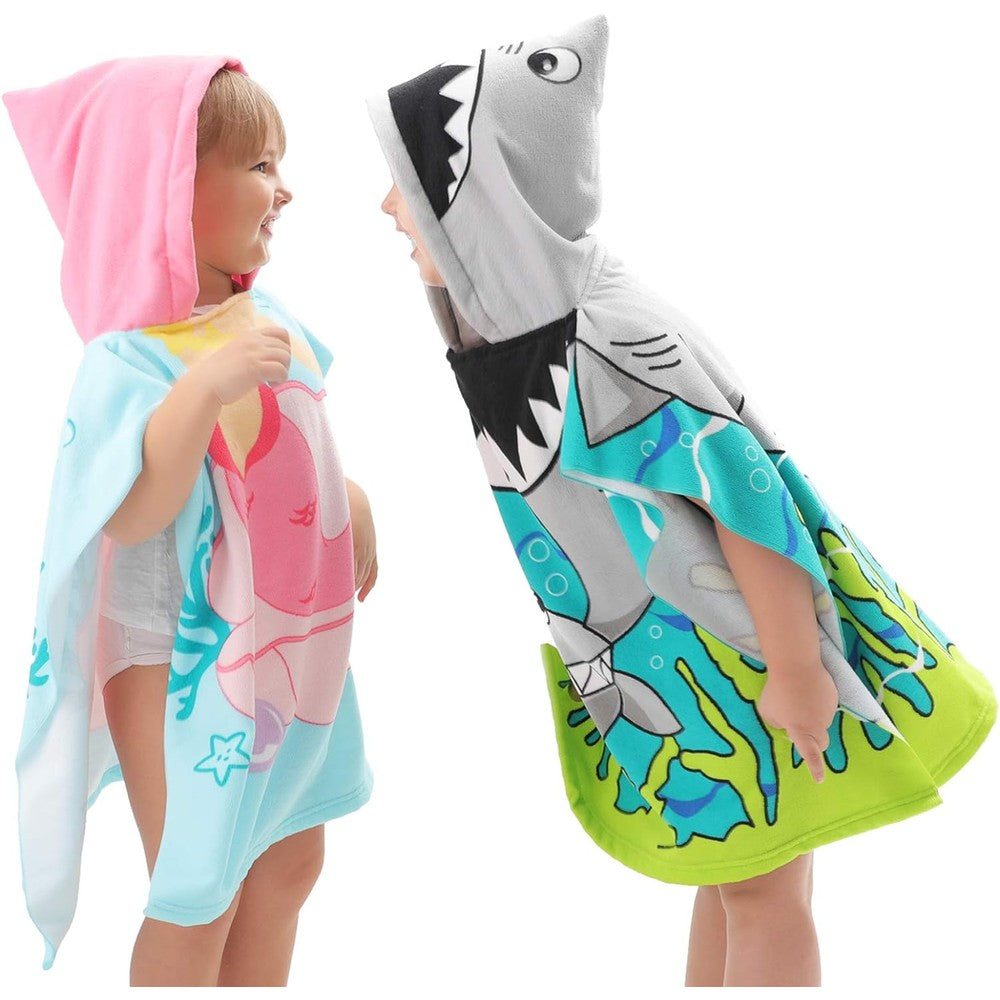 Kids Hooded Soft Microfiber Poncho Towel Big Discount For Sale