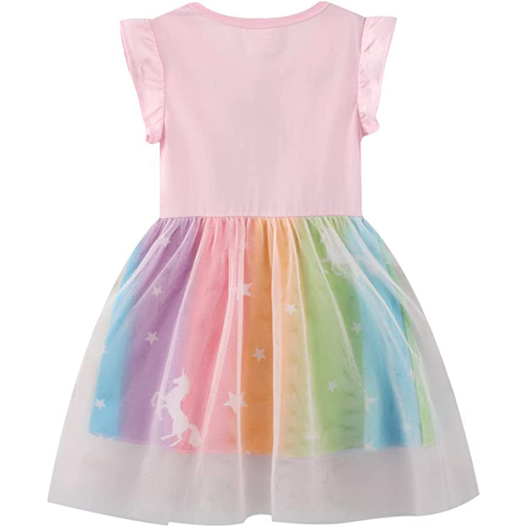 Girl's Cotton Casual Unicorn Dress Buy Cheap Pice