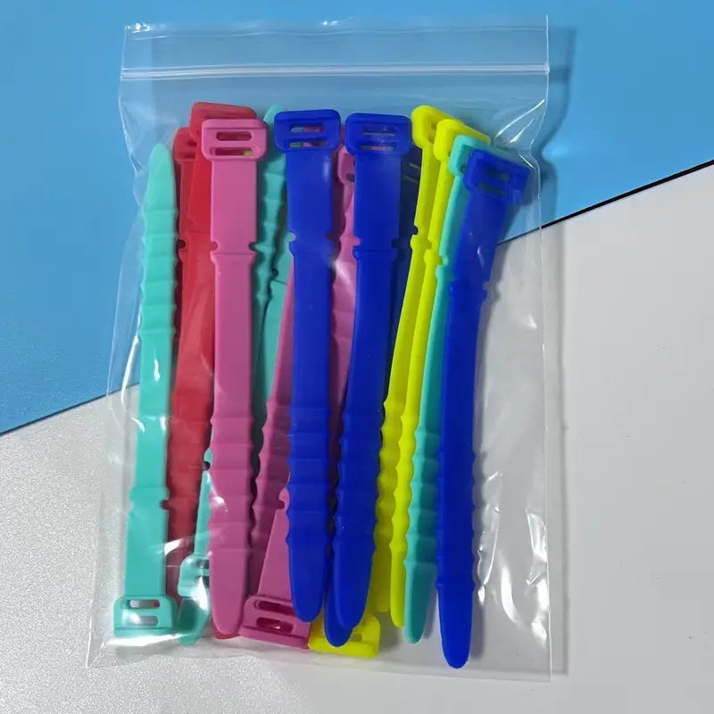 10-Pieces: 4.5 Inch Reusable Wire Ties Cord Organizer Straps Elastic Silicone Cord Organizer Sale Online Online