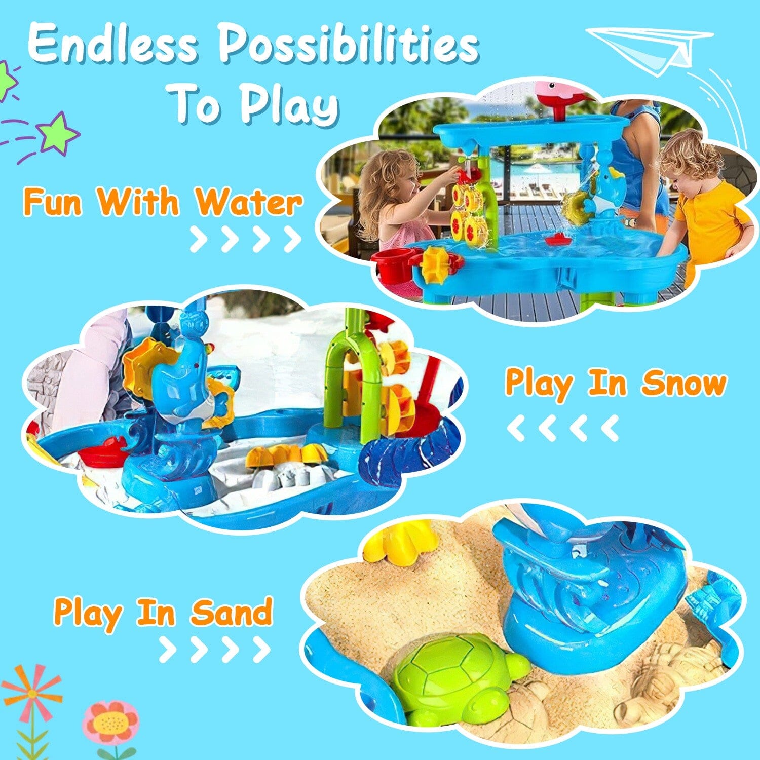 Kids Sand Water Table for 3-6 Years Old Sensory Exercise Friendship Building Sale Shop Offer