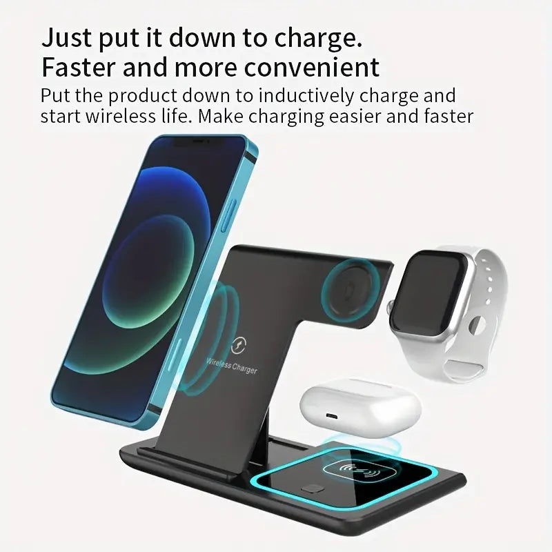 3-in-1 Folding Fast Wireless Charger Station Outlet Locations Cheap Online