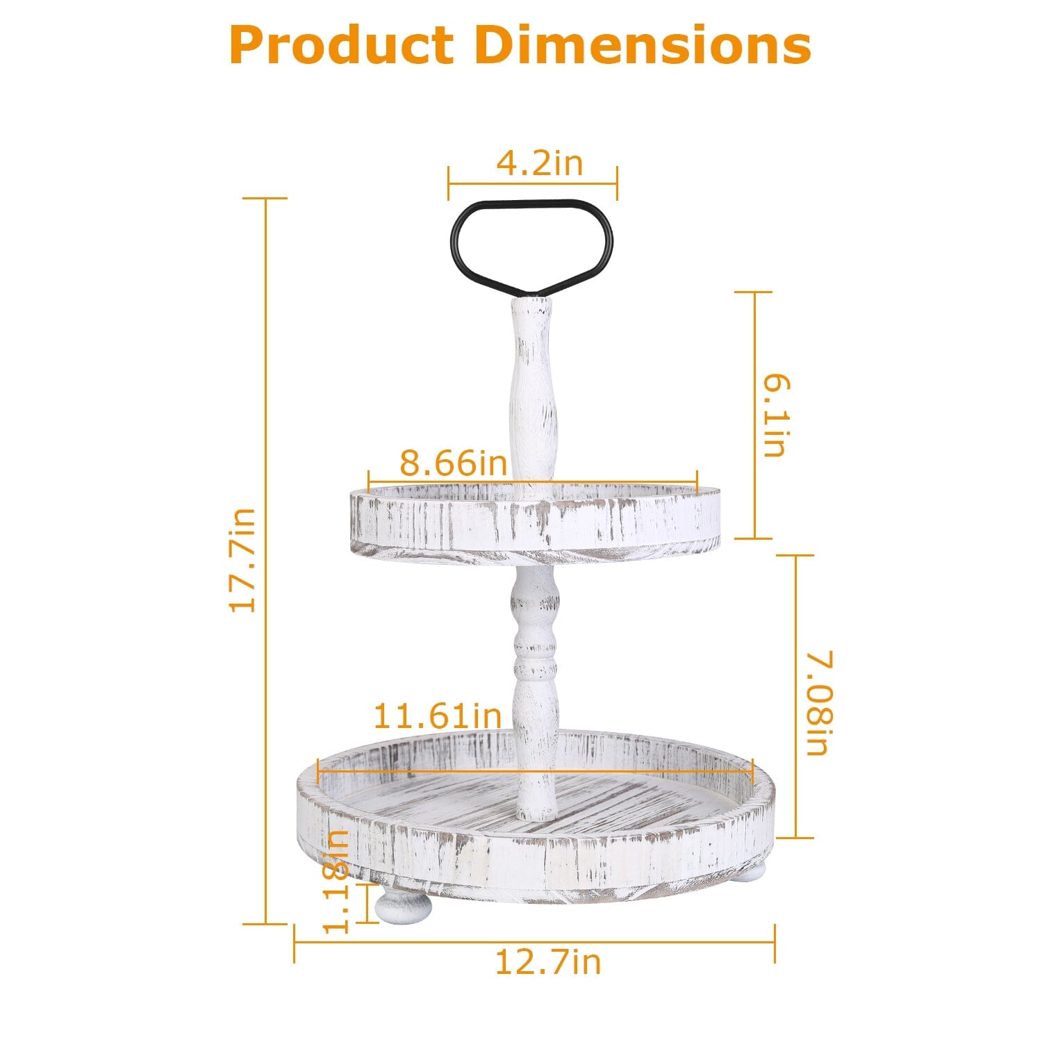 2-Tier Serving Tray Round Farmhouse Kitchen Cheap Pice