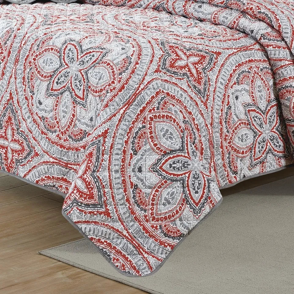 3-Piece Set: Bibb Home Printed Reversible Quilt Set Outlet For Nice