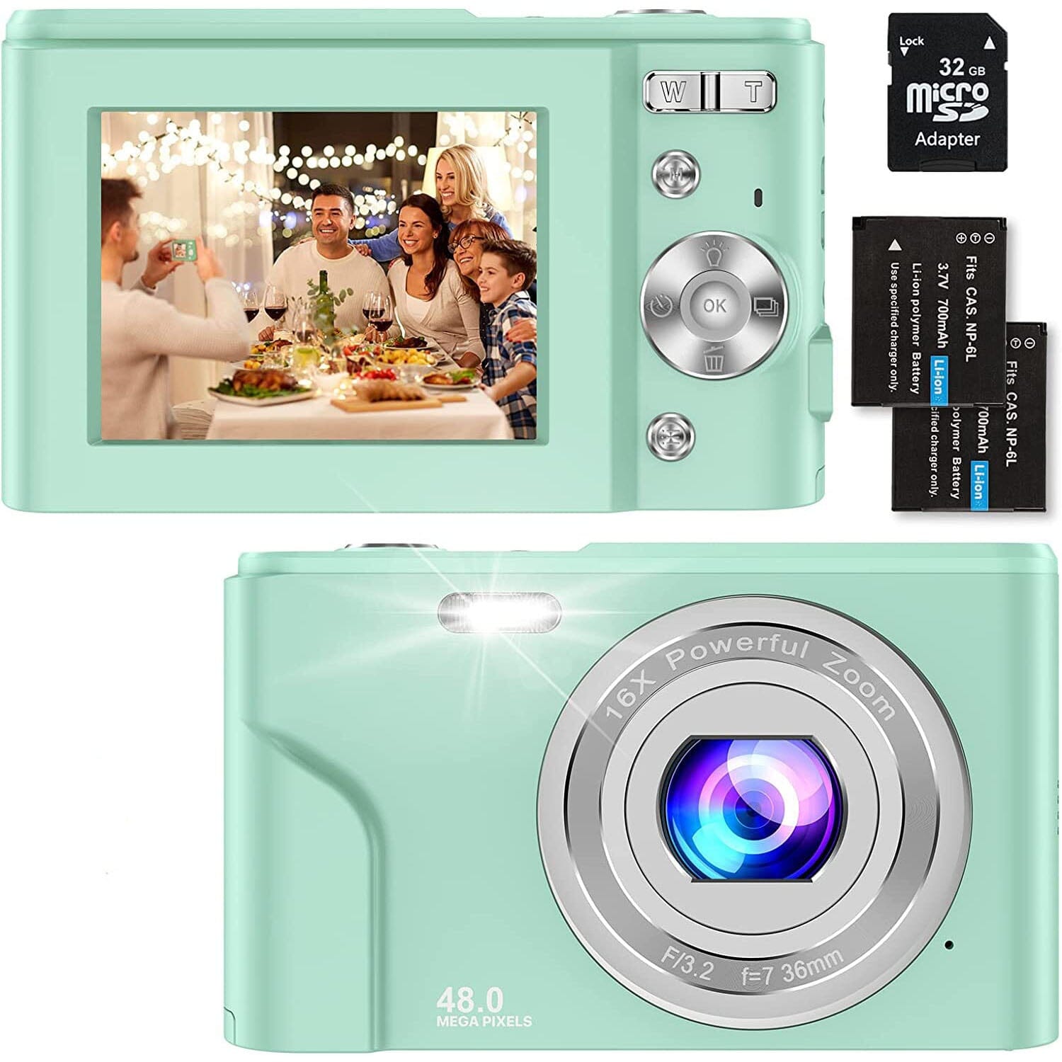 Digital Baby Camera 1080P 48MP with 32GB SD Card For Nice