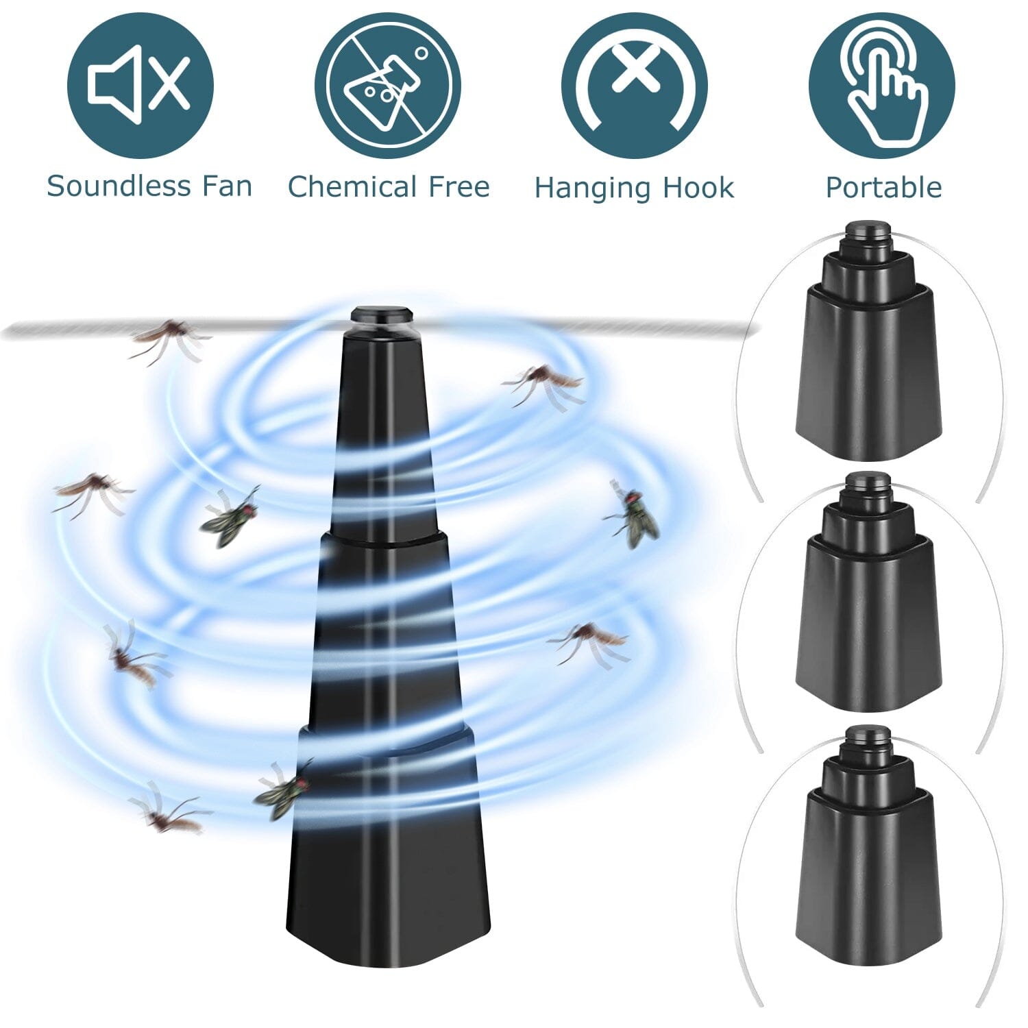 4-Pieces: Fly Repellent Fan Table Top Battery Powered Bug Deterrent Cheap Get Authentic