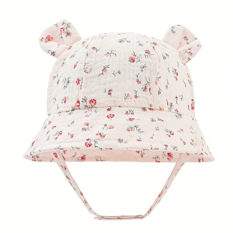 Baby Summer Beach Adjustable Bucket Cute Cotton Hat with Ears View Cheap Pice