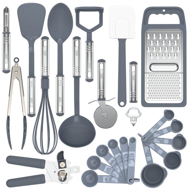 23-Piece: Lux Decor Collection Stainless Steel Nylon Cooking Utensils Set Cheap Cost