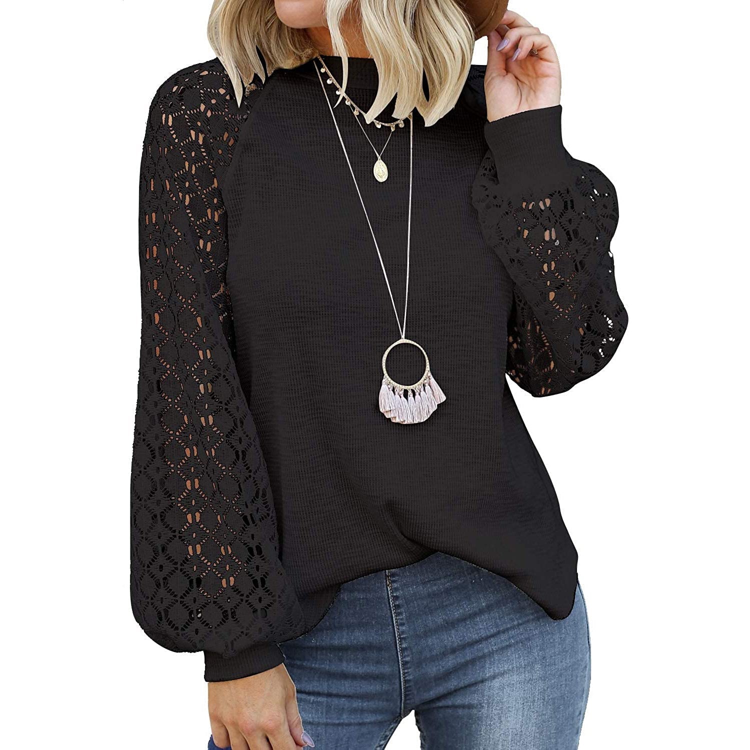 Women's Long Sleeve Lace Top Buy Cheap Genuine