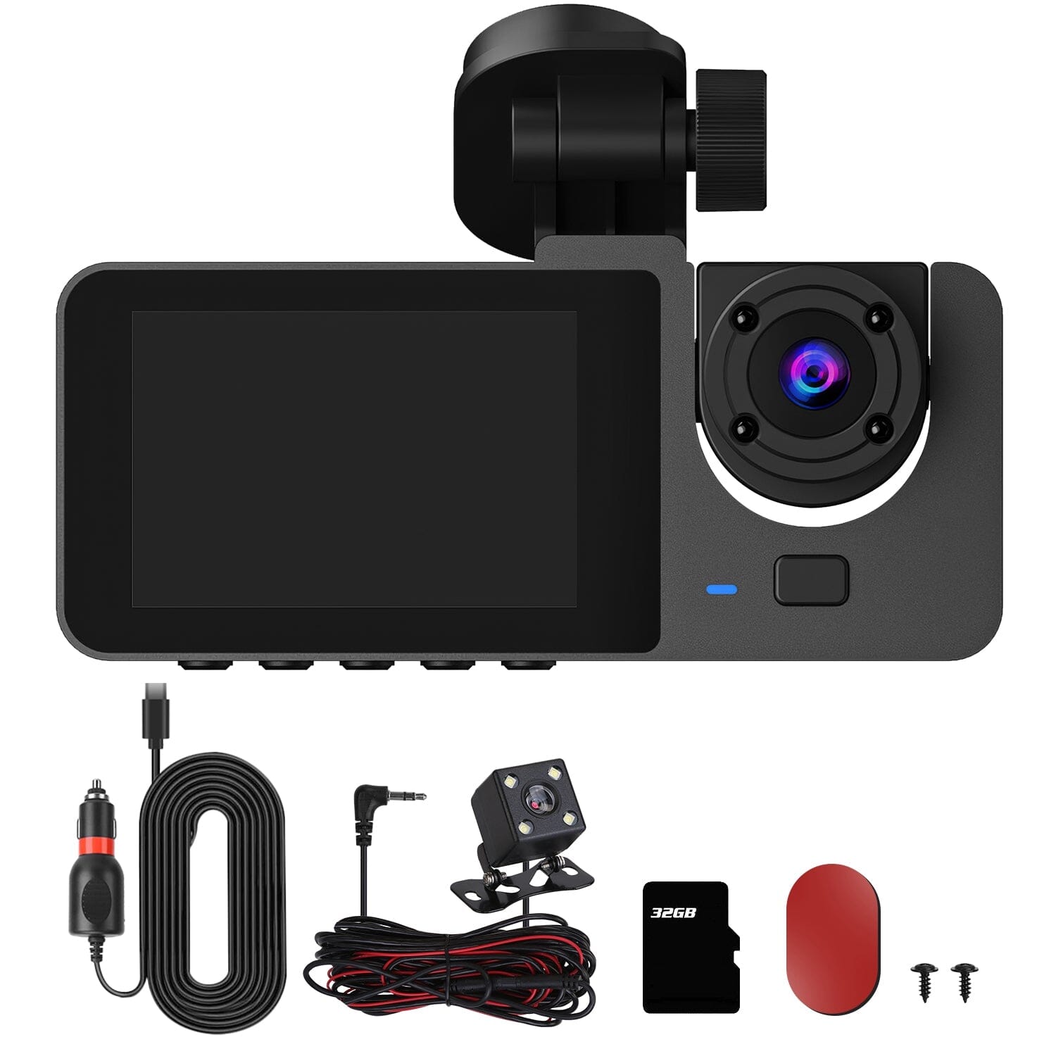 3 Channel Dash Cam Front Inside Rear Vehicle Driving Recorder Car DVR For Sale Online