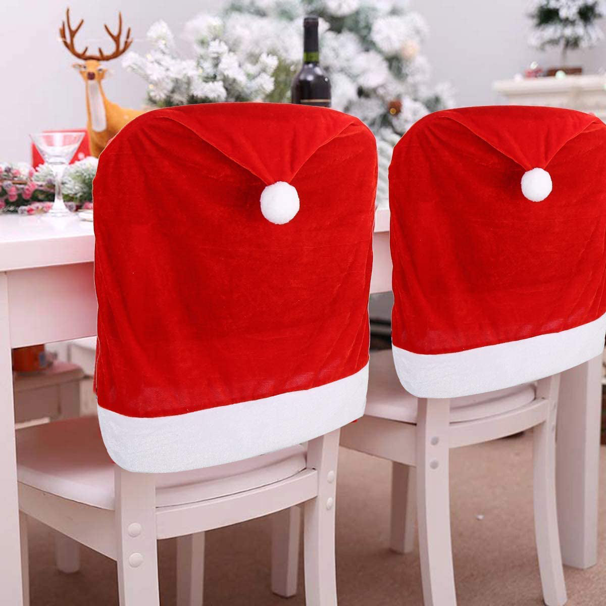 2-Pieces: Red Hat Dining Chair Slipcovers Sale With Mastercard