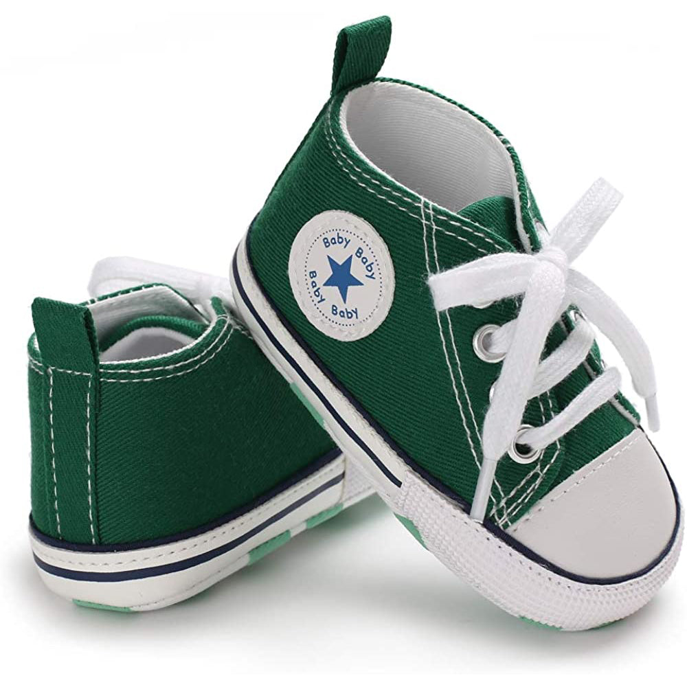 Unisex High Top Sneaker Soft Anti-Slip Sole Newborn Infant Denim Shoes Visit