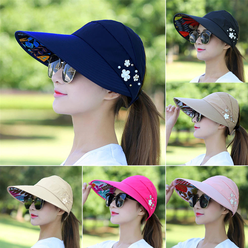 Wide Brim Sun Visor Foldable Picnic Hat Beach UV Protection Scallop Cap Cheap Get Authentic